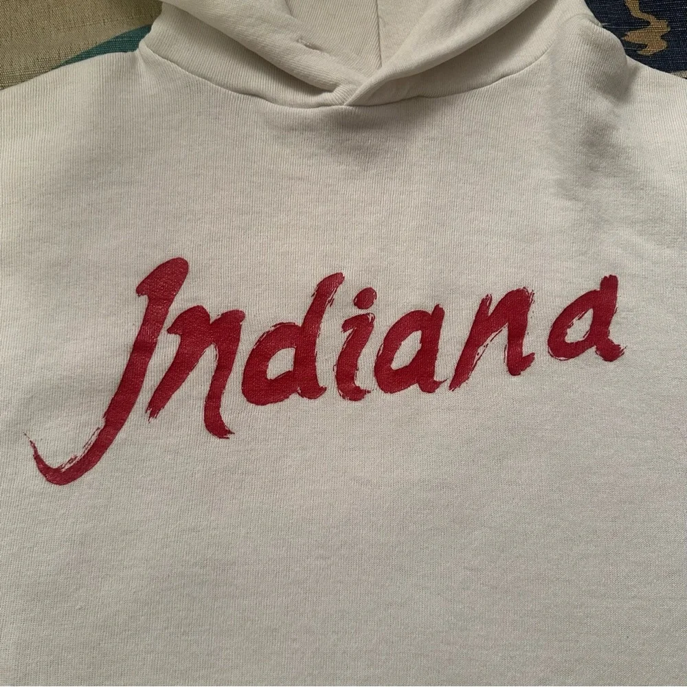 Vintage 80s Indiana University Russell Athletic White Hoodie - Picture 2 of 7
